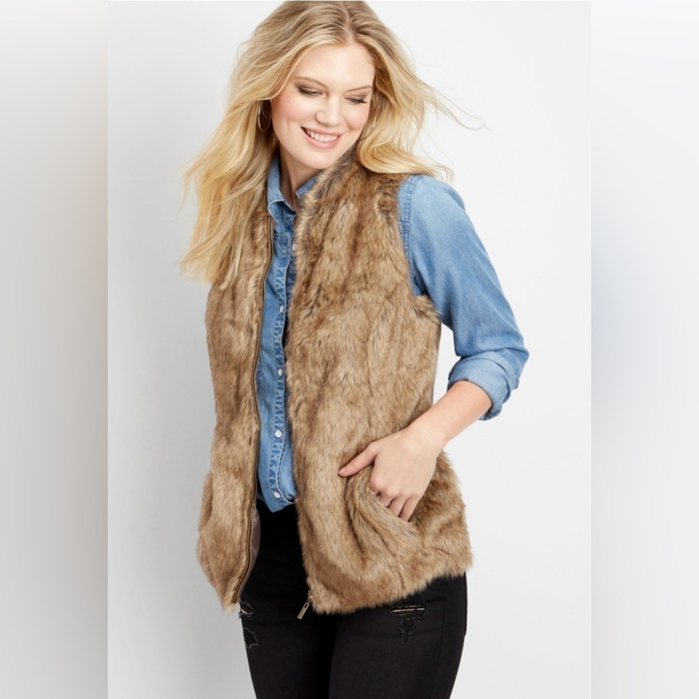 Maurices | Brown Faux Fur Vest